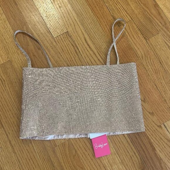 Buddy Love Girly Girl Rhinestone Crop Top - Gold (SIZE SMALL) - Picture 8 of 10